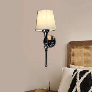 إضاءة ابليك حائط مودرن مفرد - فضي و ابيض