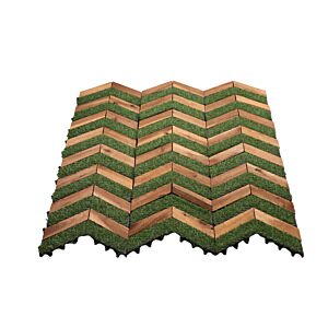أرضيات عشب صناعي + خشب 12 قطعة  شكل مثلث متعدد الالوان