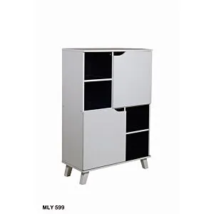 وحدة رفوف 4 دور أوستن لون أبيض وأسود