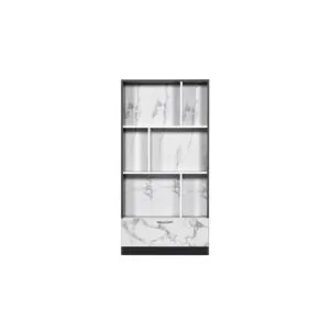 وحدة رفوف قاليرس لون ابيض واسود