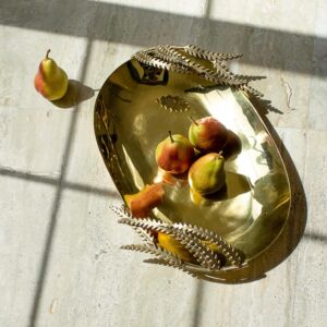 طبق تقديم فيرن ليف - ذهبي