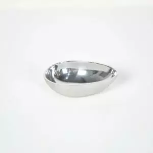 وعاء تقديم مكسرات مقوس صغير - فضي