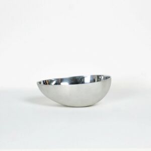 وعاء تقديم مكسرات مقوس كبير - فضي