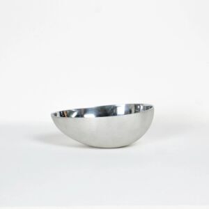 وعاء تقديم مكسرات مقوس كبير - فضي