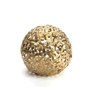 حامل شموع صغير مزين بزهرة الشمبا - نحاسي