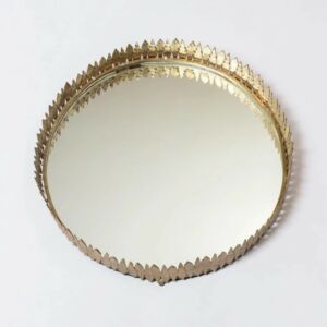 صينية تقديم مرآة أشوكا - ذهبي