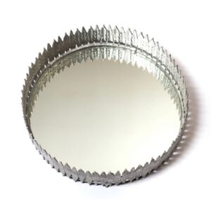 صينية تقديم مرآة أشوكا - فضي