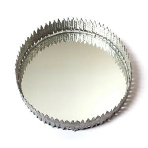 صينية تقديم مرآة أشوكا - فضي