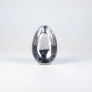 شمعدان صغير شكل نصف بيضة - فضي