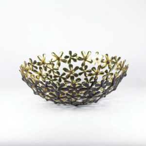وعاء تقديم فاكهة شامبا - اسود ونحاسي