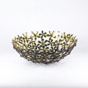 وعاء تقديم فاكهة شامبا - اسود ونحاسي