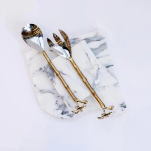 طقم ملعقة تقديم شامبا برانش قطعتين - فضي ونحاسي