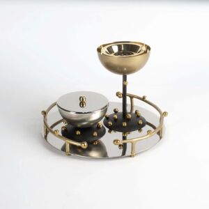 طقم مبخرة كراون - 3 قطع - ذهبي ومتعدد الالوان