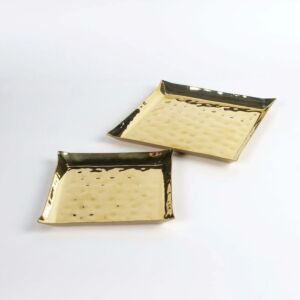 طقم اطباق تقديم مربعة هامرد - قطعتين - ذهبي