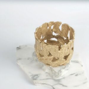 وعاء ديكور غلوريا - ذهبي