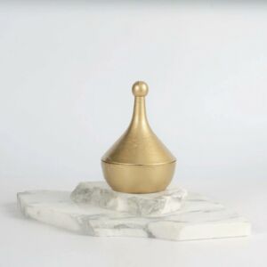 علبة ديكور مخروطية جنكو - حجم صغير - ذهبي