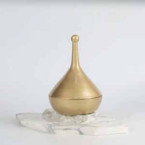 علبة ديكور مخروطية جنكو - حجم وسط - ذهبي