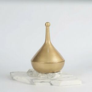 علبة ديكور مخروطية جنكو - حجم وسط - ذهبي