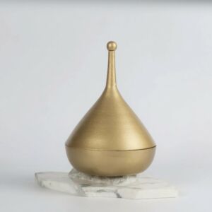 علبة ديكور مخروطية جنكو - حجم كبير - ذهبي