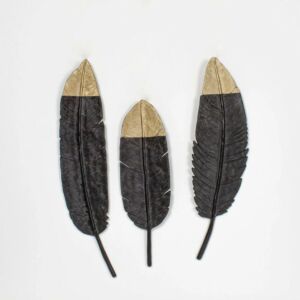 ديكور جداري برينتيا - 3 قطع - ذهبي واسود