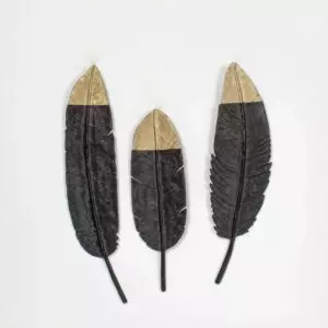 ديكور جداري برينتيا - 3 قطع - ذهبي واسود