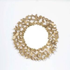 مرآة جدارية فراشة نحاس - ذهبي