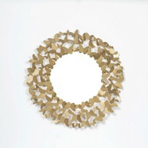 مرآة جدارية فراشة نحاس - ذهبي