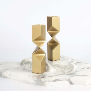 طقم شمعدانات نيرو - قطعتين - ذهبي