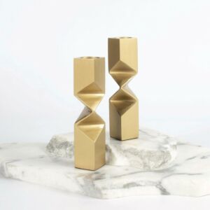 طقم شمعدانات نيرو - قطعتين - ذهبي