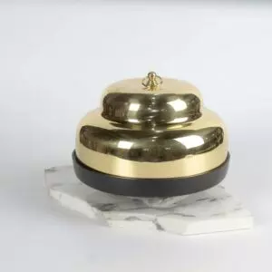 وعاء تقديم بغطاء ريفا - ذهبي وبني