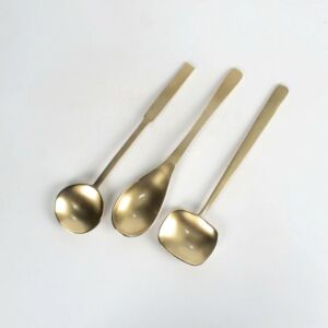 طقم ادوات طعام اورغا - 3 ملاعق - ذهبي