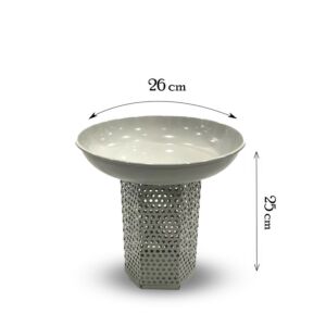 وعاء تقديم بقاعدة ريفيل - اليجانس رمادي - كبير