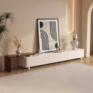 طاولة تلفزيون مودرن - ابيض