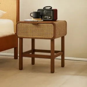 كومودينو راتان طبيعي من ويلو قلو - بني وبيج