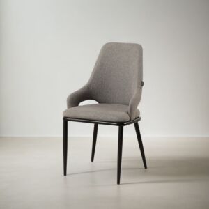 كرسي طعام بذراعين هيلدا - رمادي