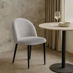 كرسي طاولة طعام الينارلو - رمادي وأسود