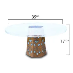 ستاند كيك اكريلك مطعم صدف سوري قطر 35 سم - خشبي غامق