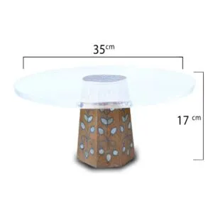 طبق تقديم بقاعدة اكريلك مطعم صدف شامي مقاس كبير - خشبي غامق 