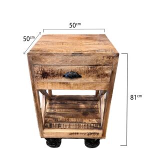 عربة ضيافة تيندال لون بني واسود - اندستيريل  بعجلات