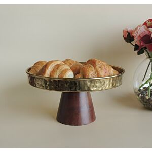 وعاء تقديم بقاعدة مرتفعة رايليس - وسط - ذهبي