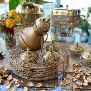 طقم جرة تقديم فول نيست 5 قطع - ذهبي
