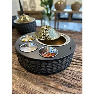 طقم حافظة طعام و 3 زبديات غراس - أسود