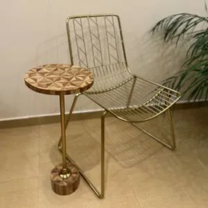 طاولة جانبية نقش مثلثات قطر ٢٧ سم - اندستيريل 