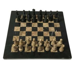 تحفة شطرنج رخام طبيعي دلارا - اسود وبيج