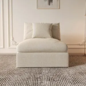 كنبة مفردة بدون ذراعين كلاود - كريمي