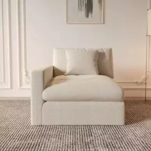 كنبة زاوية مفردة يمين كلاود - كريمي