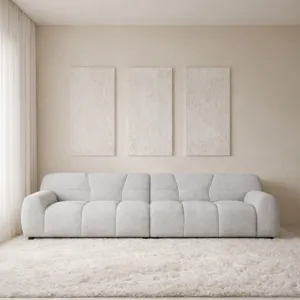 كنبة رباعية من قطعتين برايم - رمادي