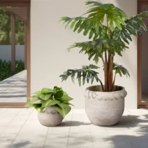 طقم مركن زرع فخار قطعتين