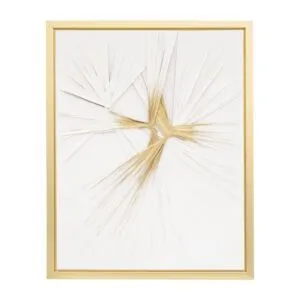 لوحة فنية مرسومة يدويًا تصميم ملتوي - ابيض وذهبي