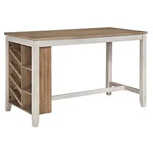 طاولة طعام سكمبتون - ابيض وبني فاتح